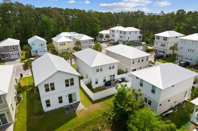 a building outdoor space with patio furniture