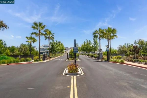 a view of a water with a building in the background