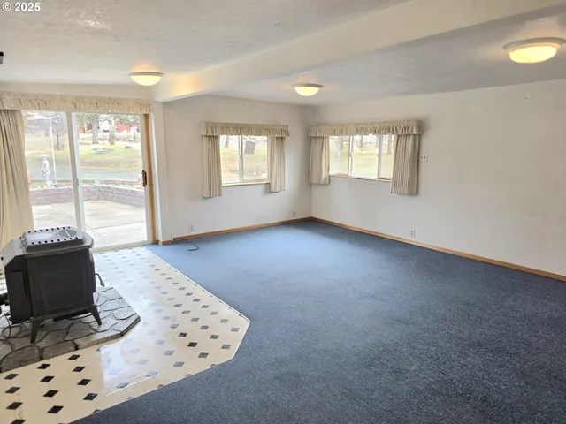 a view of a livingroom with a window