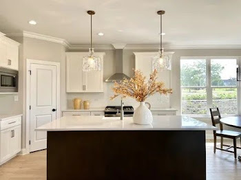 15949 Prairie View Court, Unit T5 New Lenox, IL 60451 - Photo 18 of 27 a kitchen with stainless steel appliances kitchen island granite countertop a sink a window and cabinets