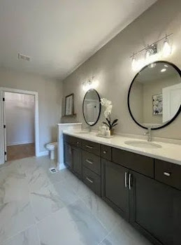 15949 Prairie View Court, Unit T5 New Lenox, IL 60451 - Photo 22 of 27 a bathroom with a double vanity sink and a mirror