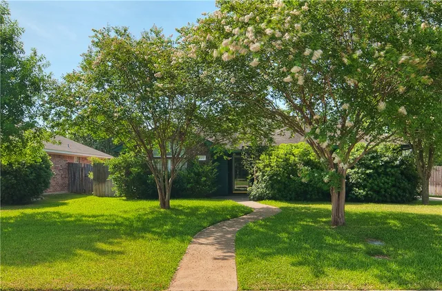 a view of a house with a backyard