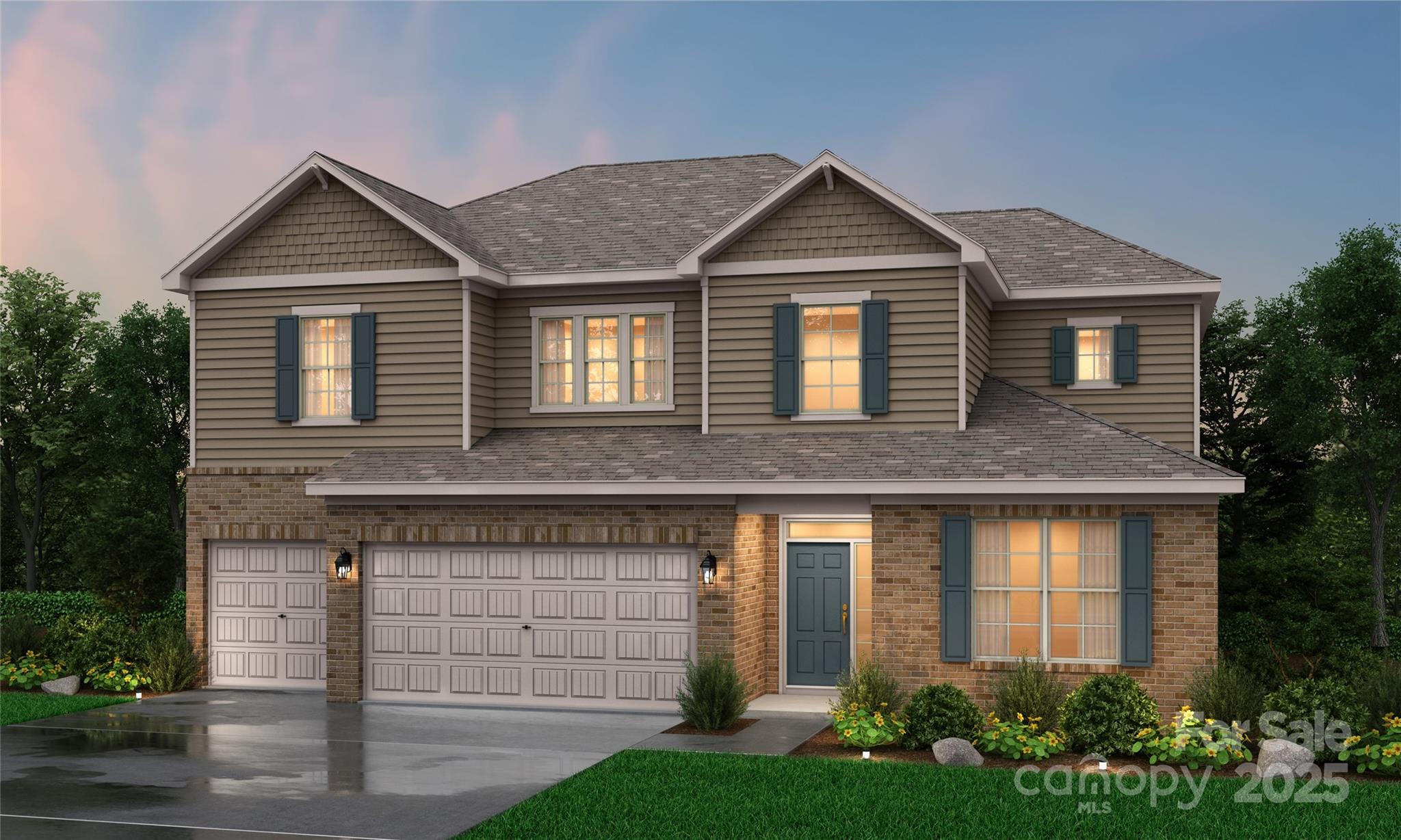 7089 Cobblefield Lane Denver, NC 28037 - Photo 4 of 36 a front view of a house with a yard and garage