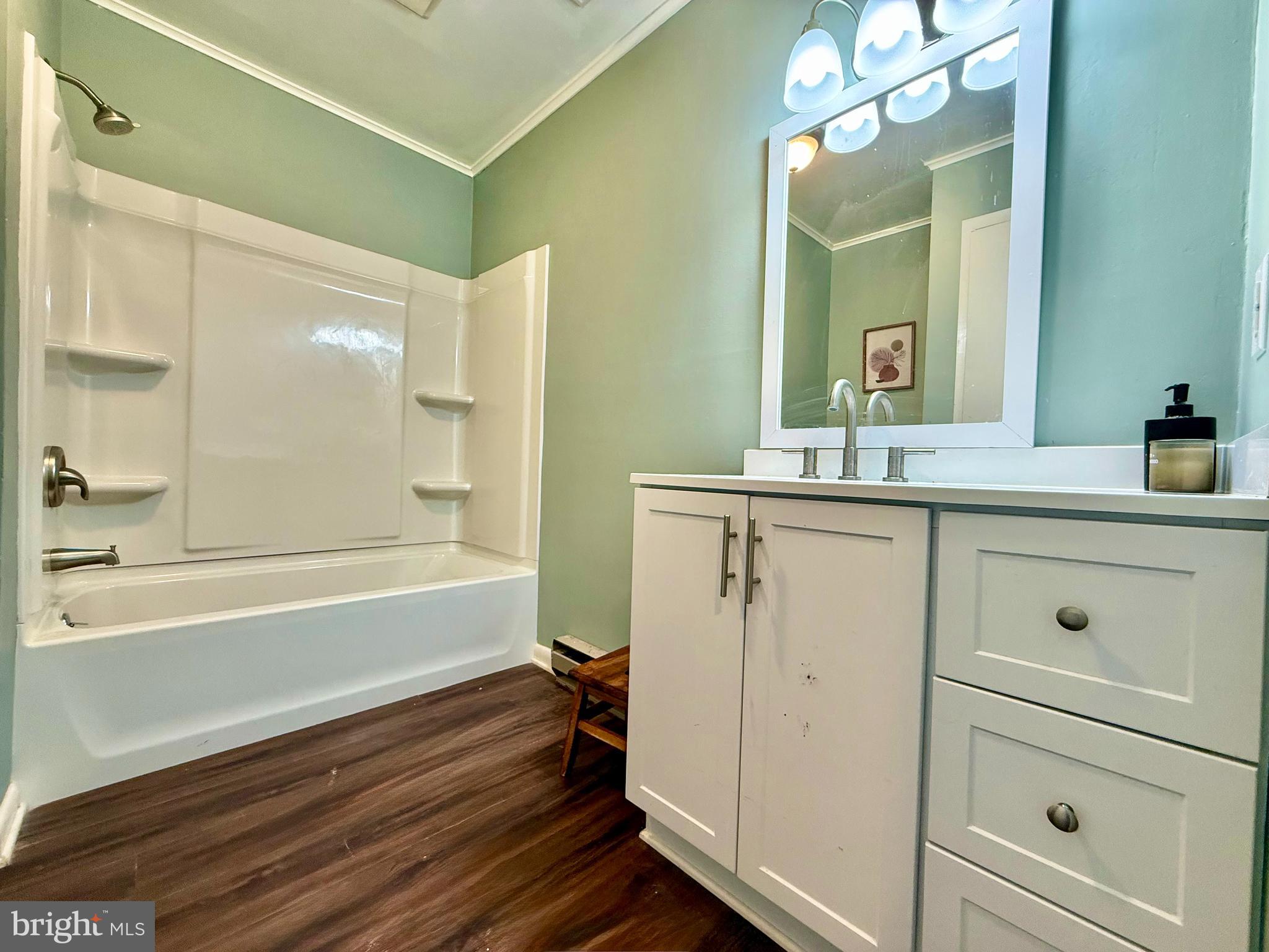 38 South Carter Road Smyrna, DE 19977 - Photo 7 of 30 a bathroom with a bathtub a sink a vanity and a large mirror