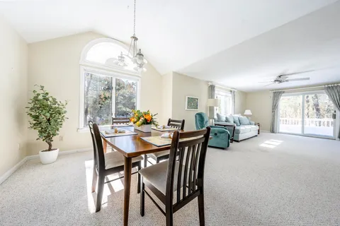 a view of a livingroom and dining room