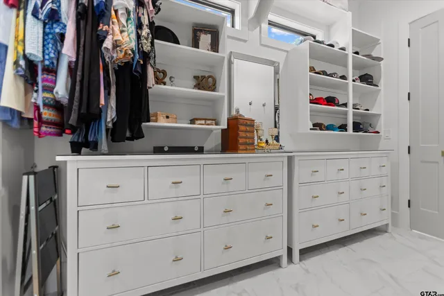 a close view of closet