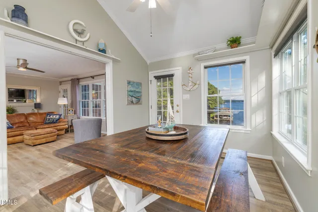 a view of a chairs and table in the patio
