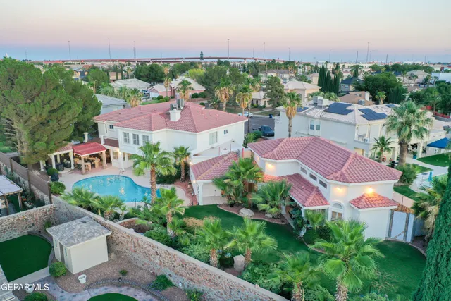 an aerial view of an outdoor space