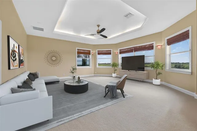 a view of a balcony with an ocean view