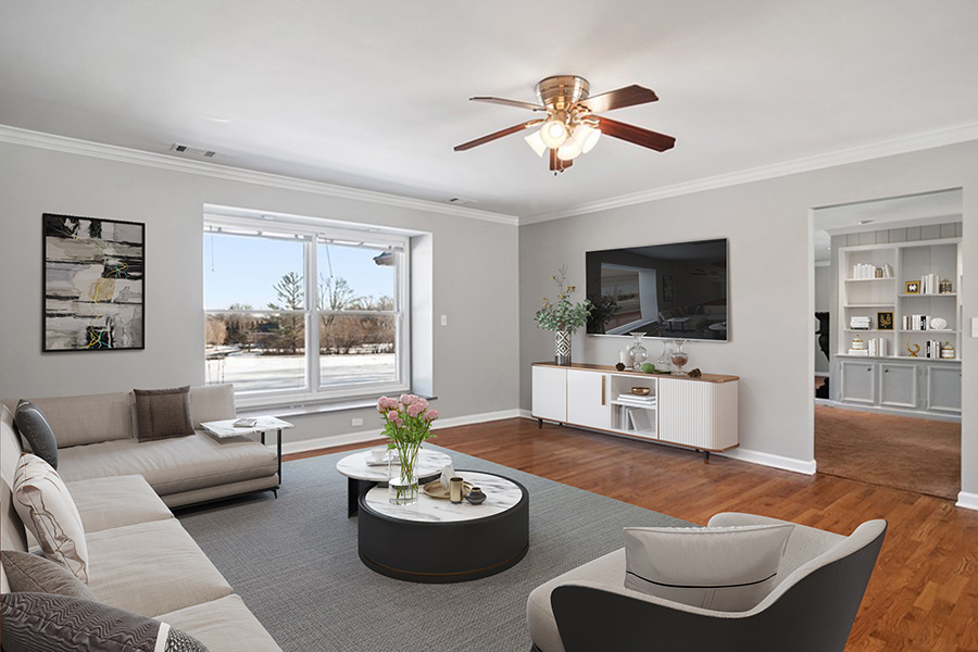 831 Ela Road Inverness, IL 60067 - Photo 6 of 25 a living room with furniture and a flat screen tv