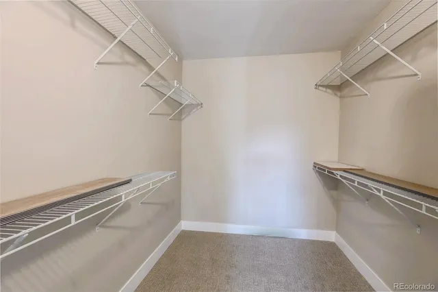 a view of an empty walk in closet