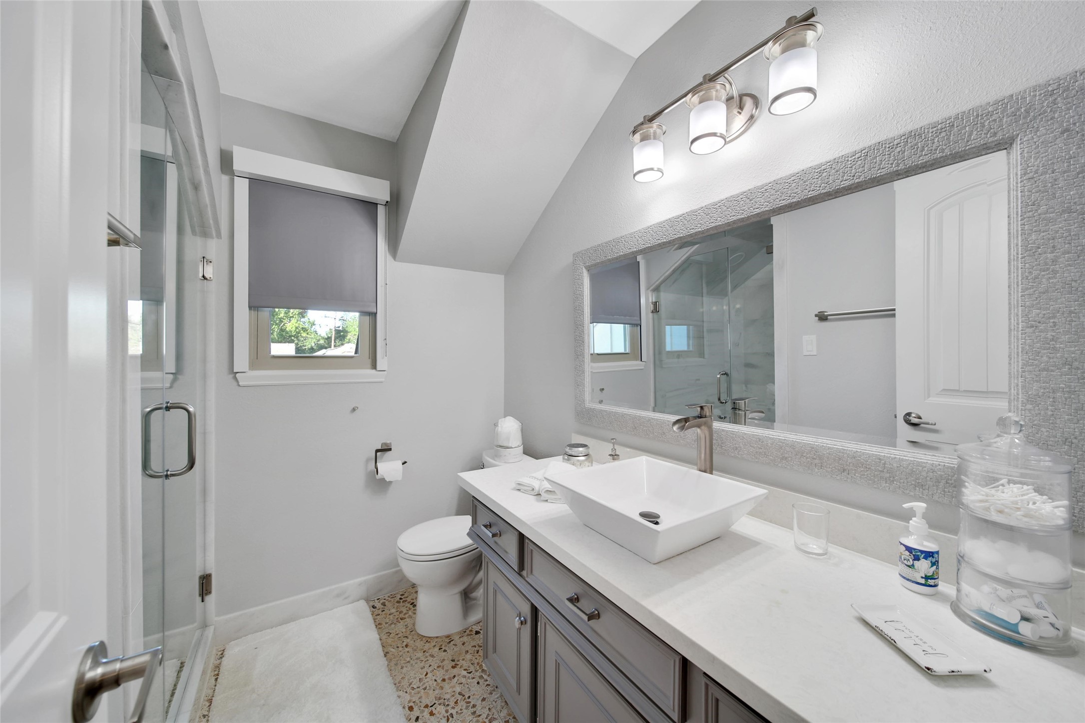 2902 Blue Lakes Lane Missouri City, TX 77459 - Photo 23 of 34 a bathroom with a sink double vanity granite and a mirror