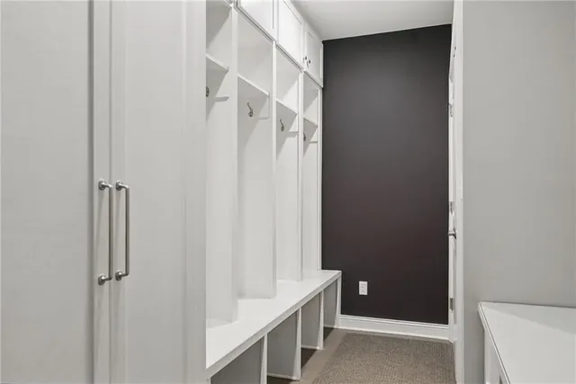 a view of an empty walk in closet