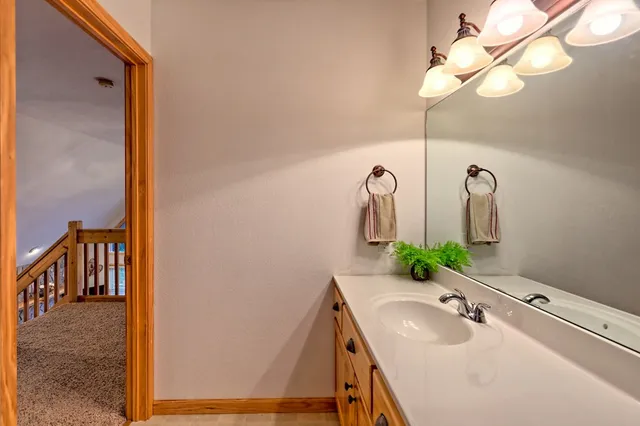 a view of a porch with seating space