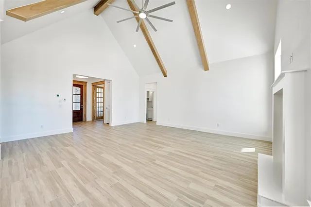 a view of an entryway with a fireplace