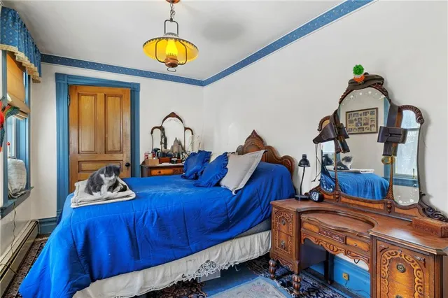 a lamp on a table in a room