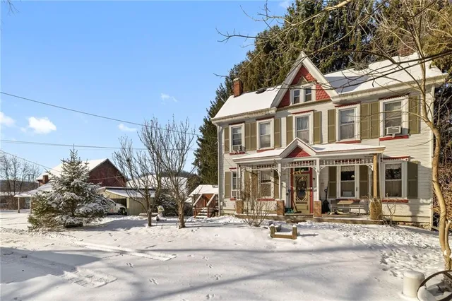 a front view of a house