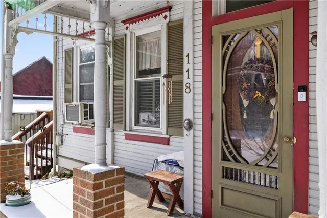 a view of front door of house