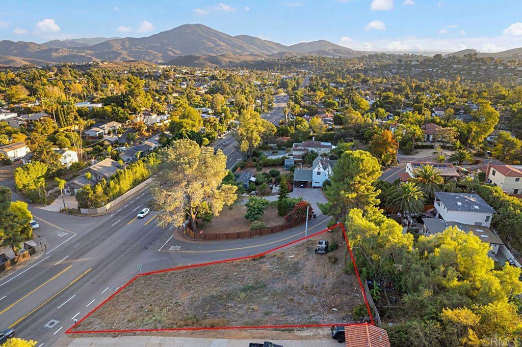 a view of a city with a mountain