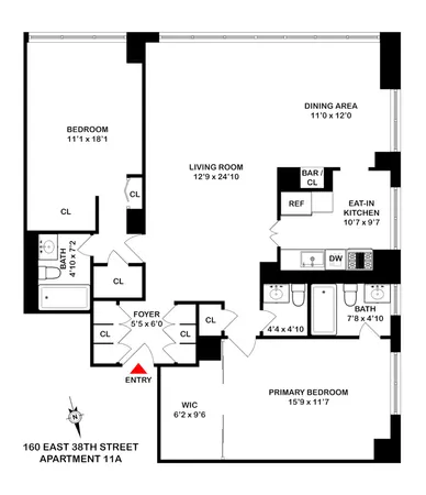 $1,275,000 | 160 East 38th Street, Unit 11A | Murray Hill