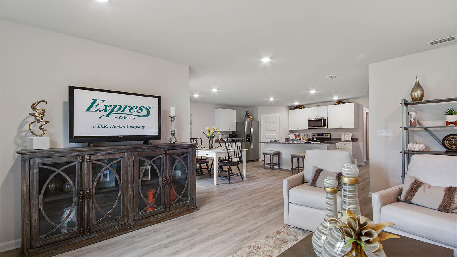 31 Riverwalk Circle Freeport, FL 32439 - Photo 14 of 38 a living room with furniture and a open kitchen view