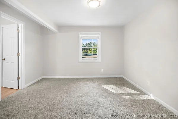 an empty room with a window