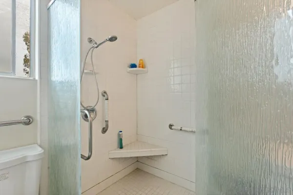 a bathroom with a shower