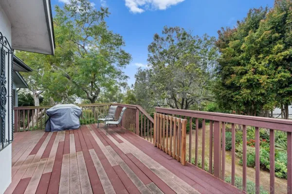 a view of deck with furniture