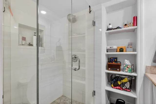 a bathroom with a shower