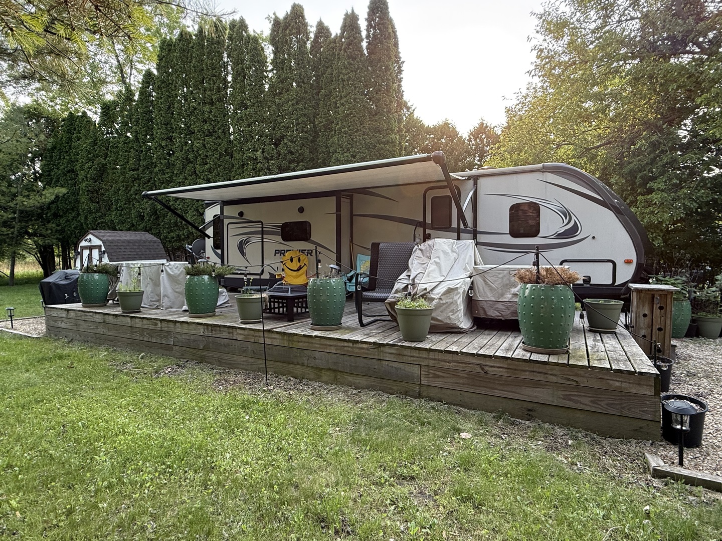 28-27 Woodhaven Lakes Sublette, IL 61367 - Photo 14 of 21 a view of backyard with deck and seating space