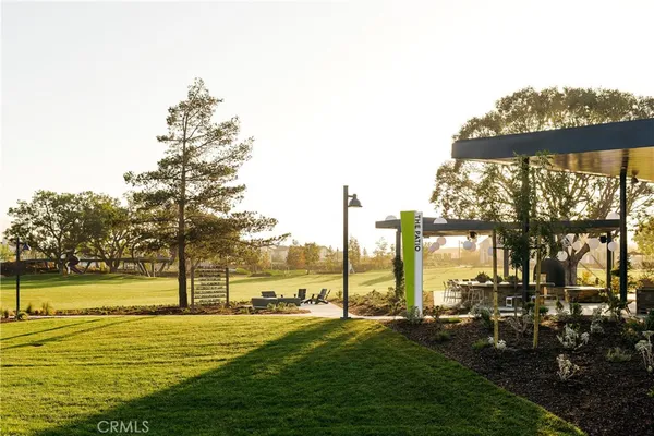 a view of a lake with a patio