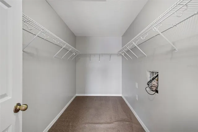 a view of room with racks on the wall