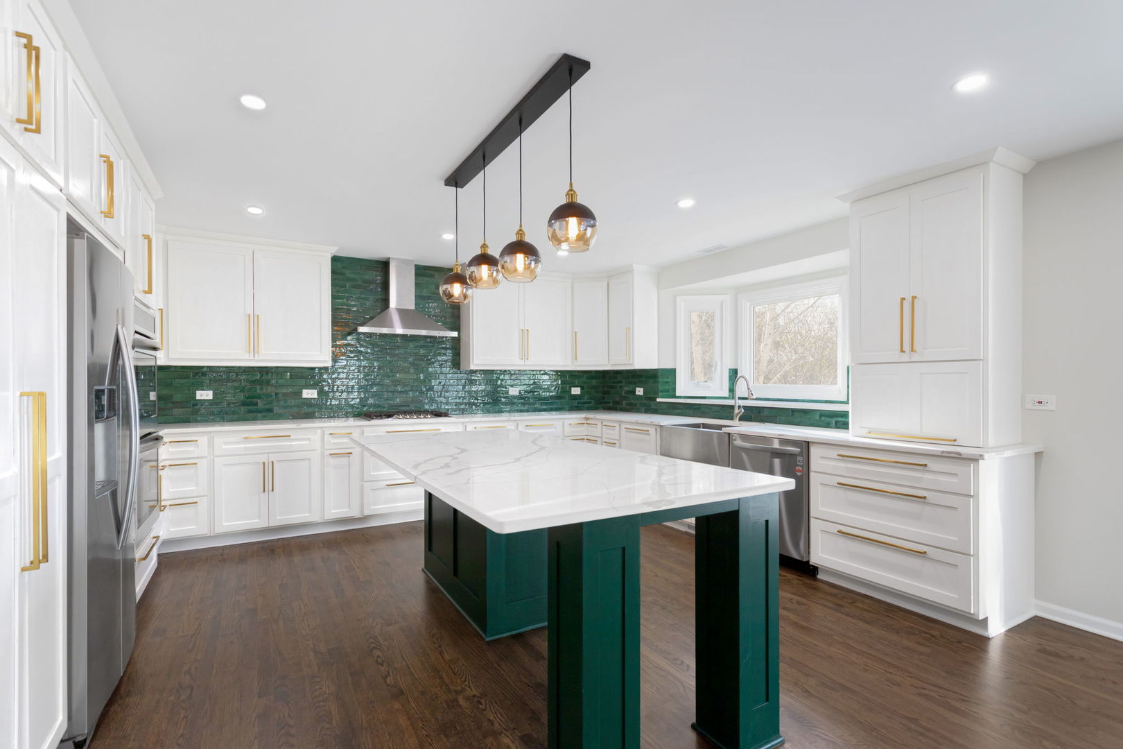 537 Arbor Lane Oswego, IL 60543 - Photo 13 of 33 a kitchen with granite countertop white cabinets and white appliances