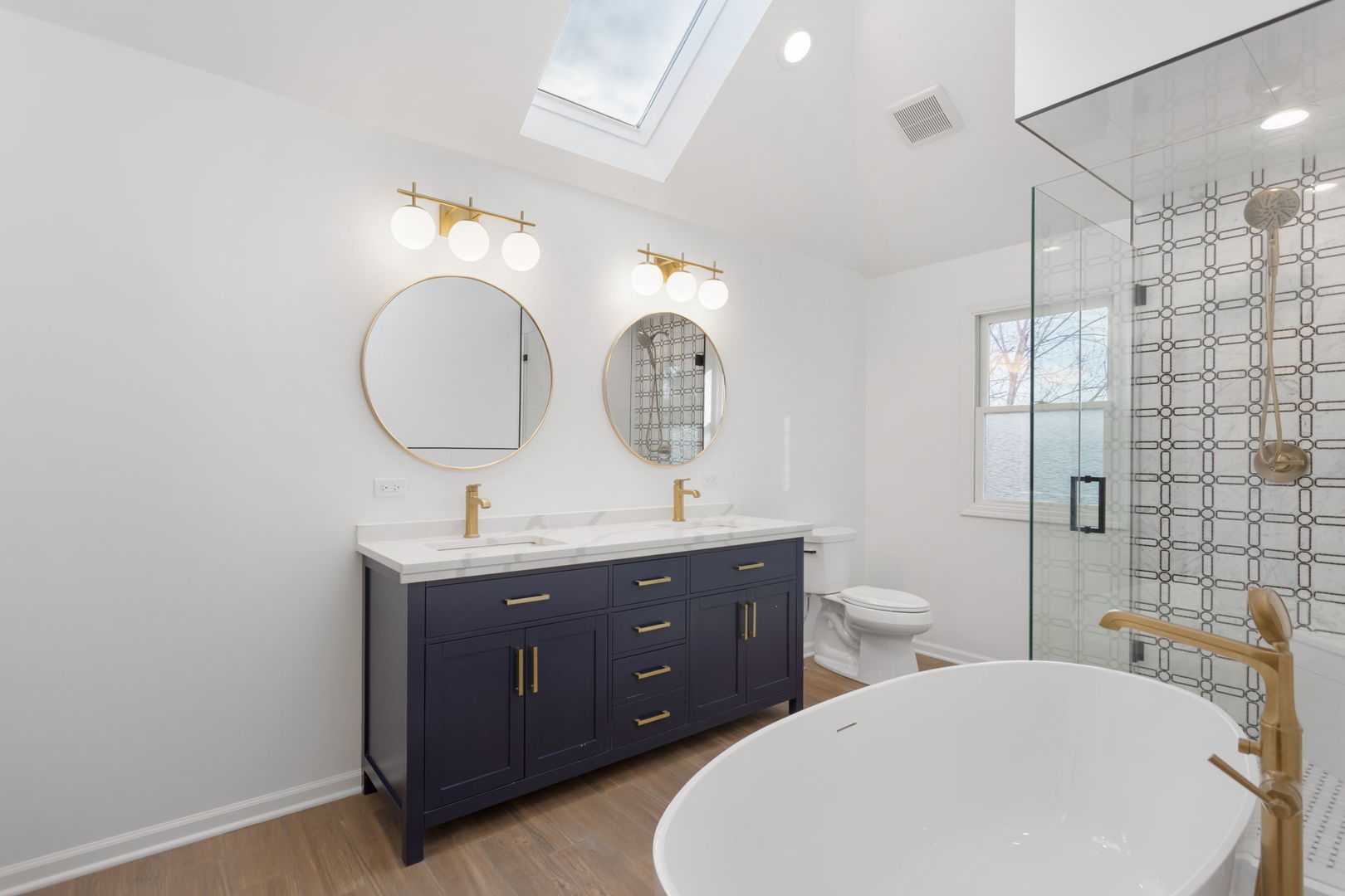 537 Arbor Lane Oswego, IL 60543 - Photo 22 of 33 a bathroom with a double vanity sink mirror and toilet