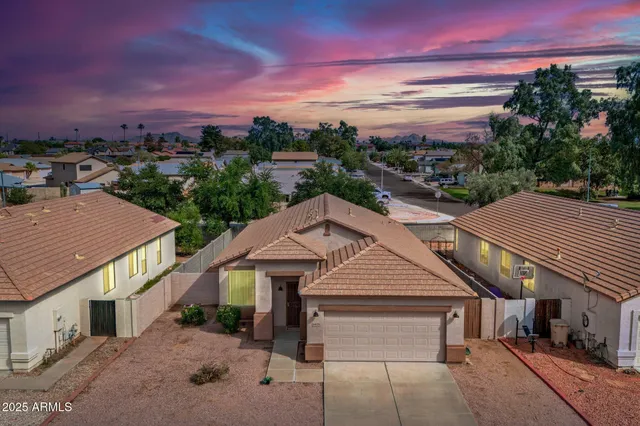 an aerial view of a house