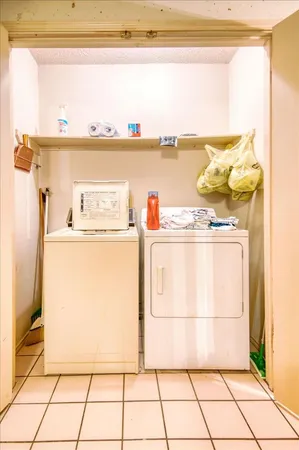 a utility room with a washer and dryer