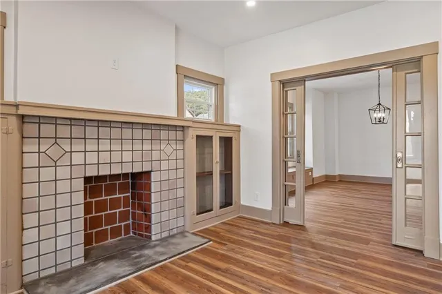 wooden floor and window in a room