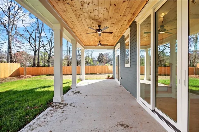 a balcony view with a outdoor space