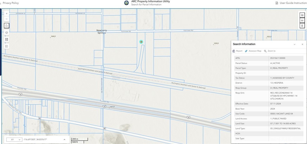 Property is located where green dot is