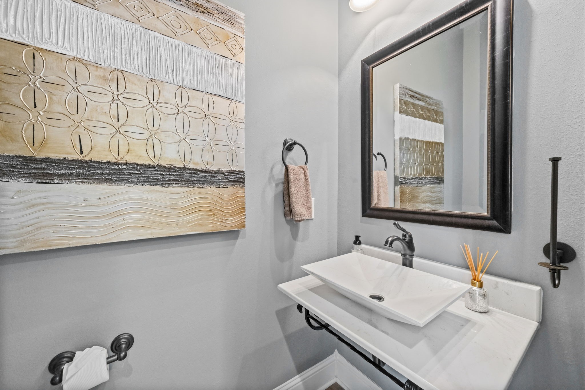 19908 Cullen Ridge Drive Porter, TX 77365 - Photo 17 of 42 Half bath with elegant sink.