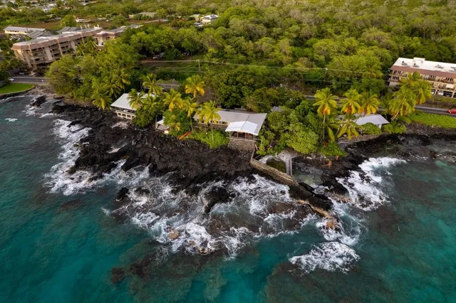a view of a lake with a park