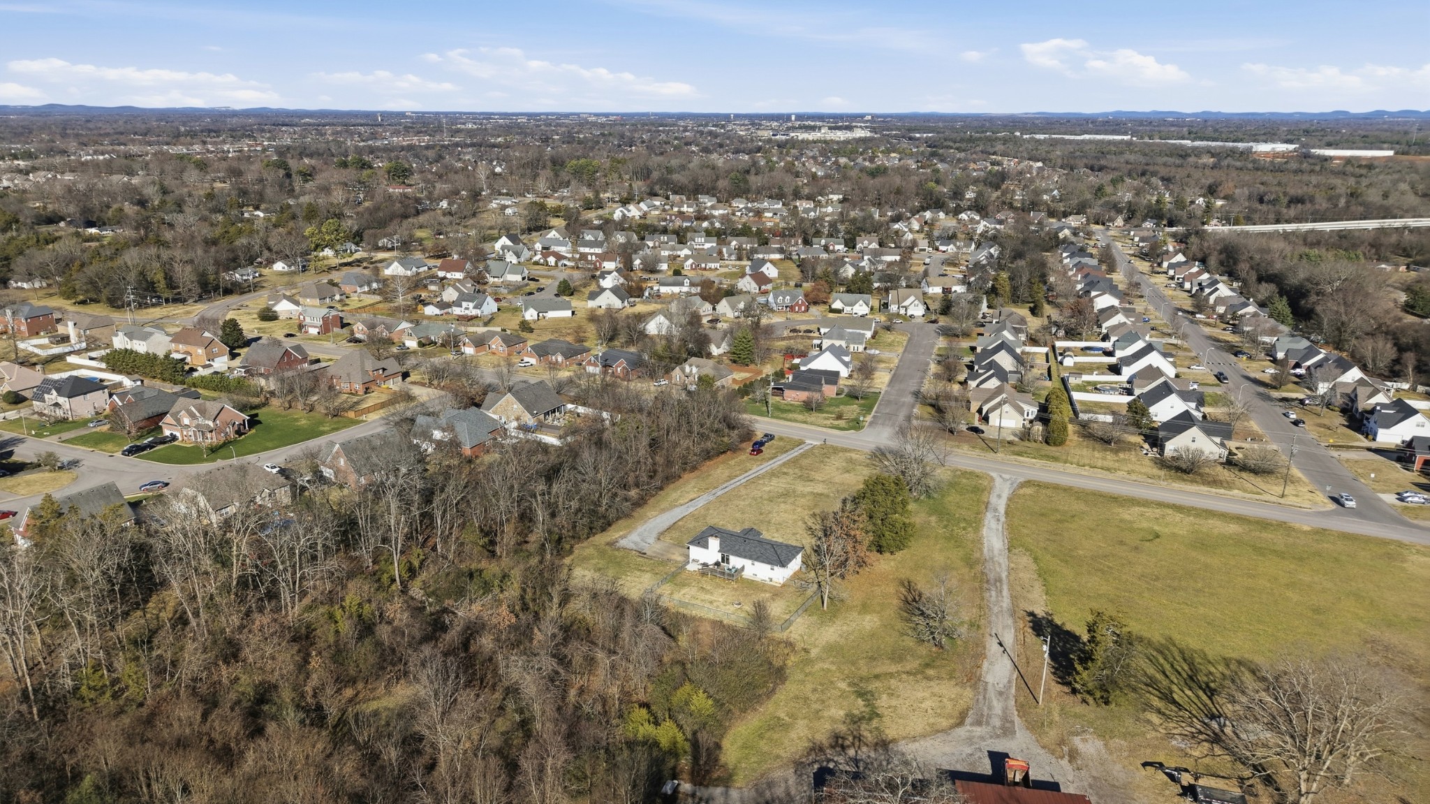 650 County Farm Road Murfreesboro, TN 37127 - Photo 44 of 45 an aerial view of residential house with yard and mountain view in back