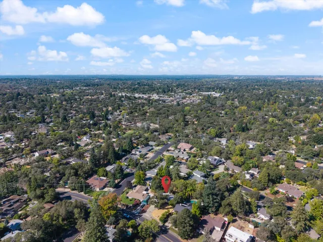 a view of a lake from a yard