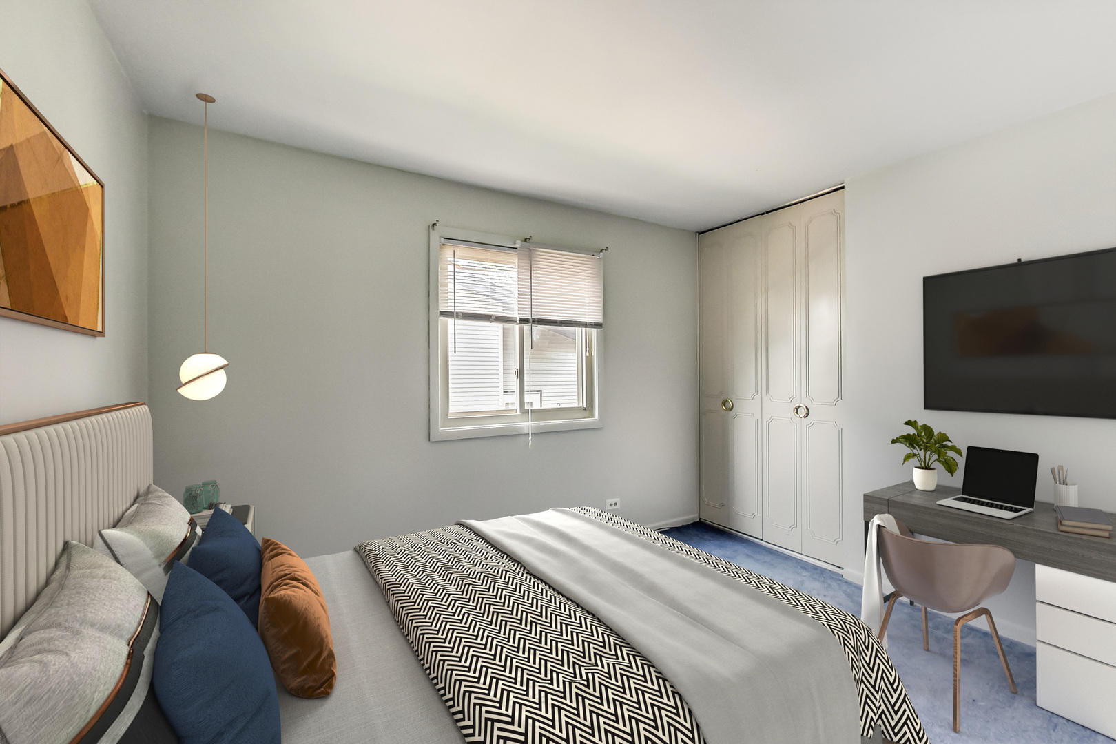 217 Troy Lane Lombard, IL 60148 - Photo 14 of 30 a bedroom with a bed and a flat screen tv