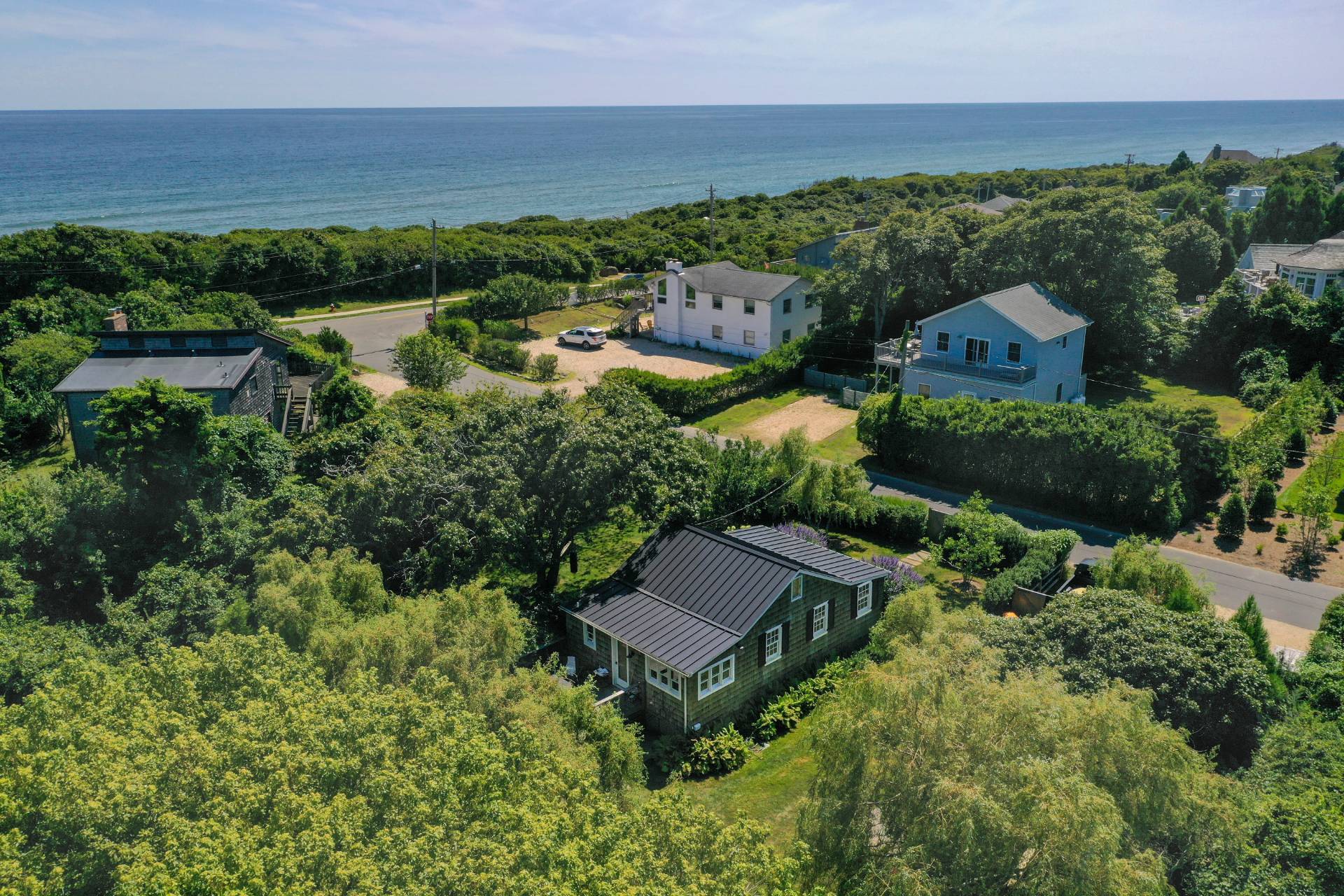 12 Jackson Road Montauk, NY 11954 - Photo 32 of 36 an aerial view of a house with a garden