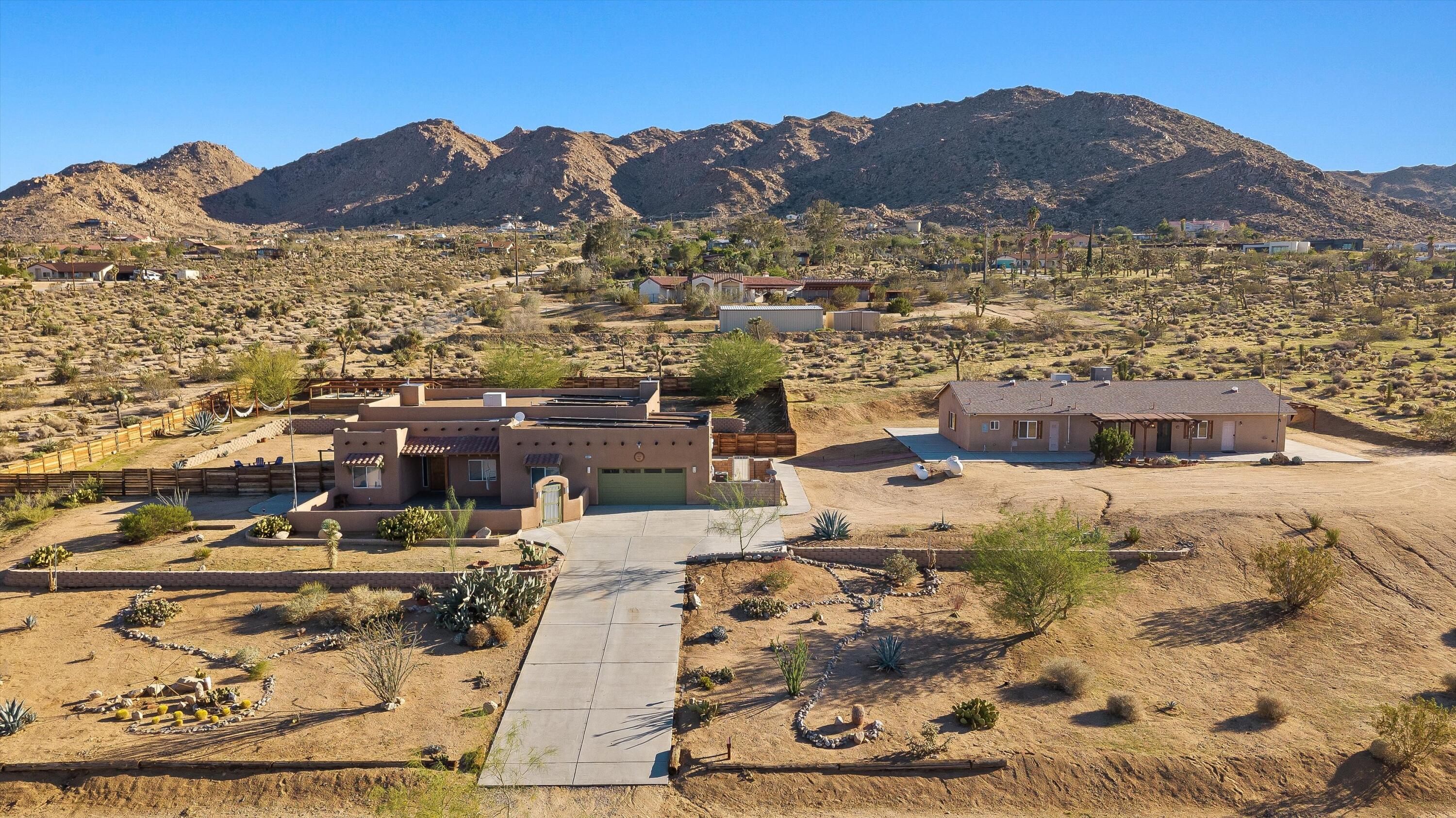 60377 Pueblo Trail Joshua Tree, CA 92252 - Photo 41 of 57 a view of a terrace with a mountain