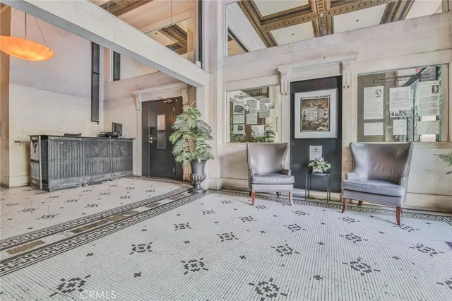 a city view with tall buildings