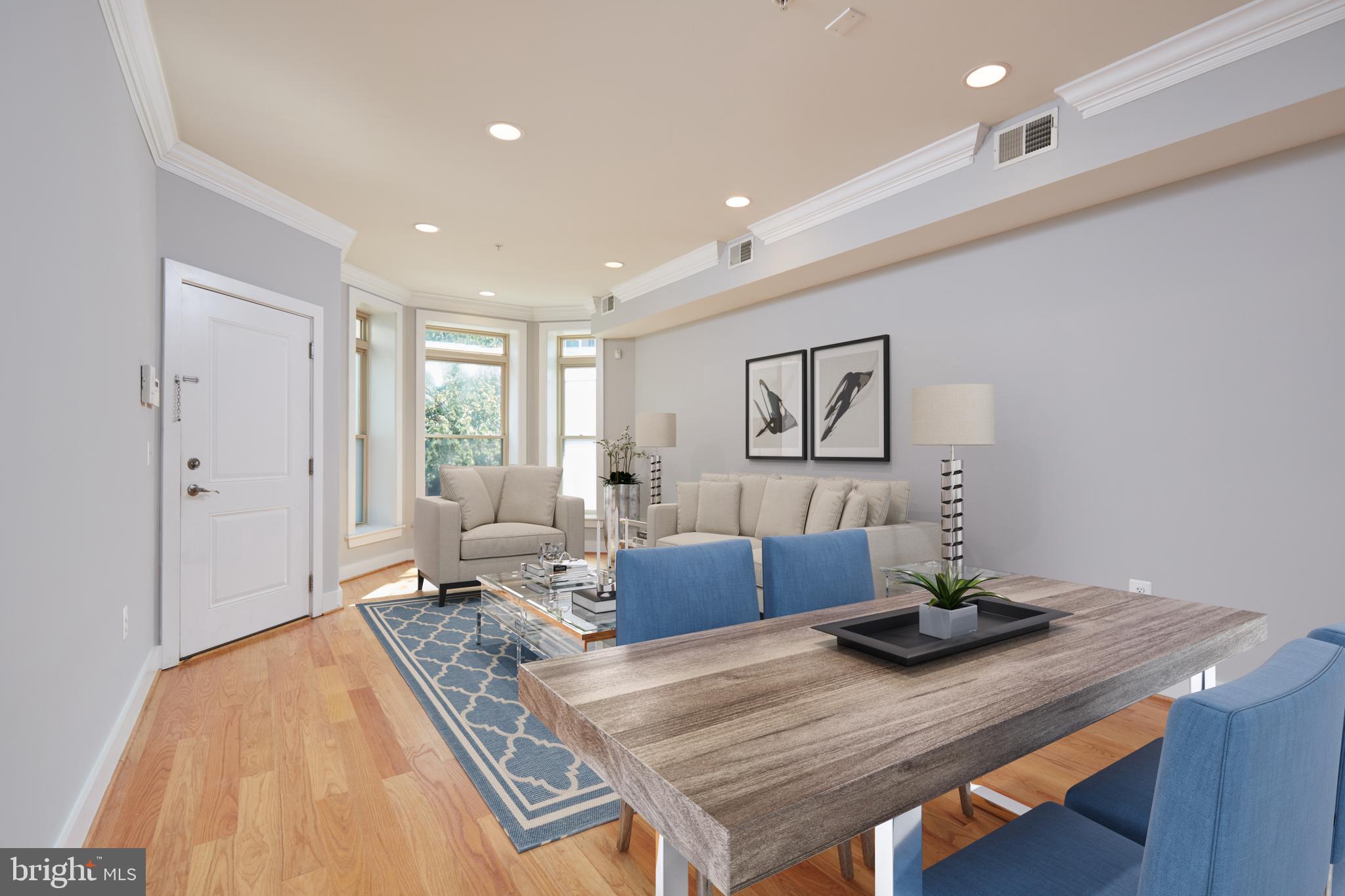 2514 17th Street Northwest, Unit 2 Washington, DC 20009 - Photo 3 of 31 Living / Dining Rooms (Staged)