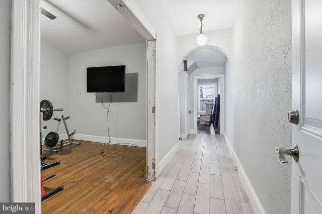 a view of a livingroom with a flat screen tv