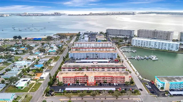 a view of a city with an ocean view